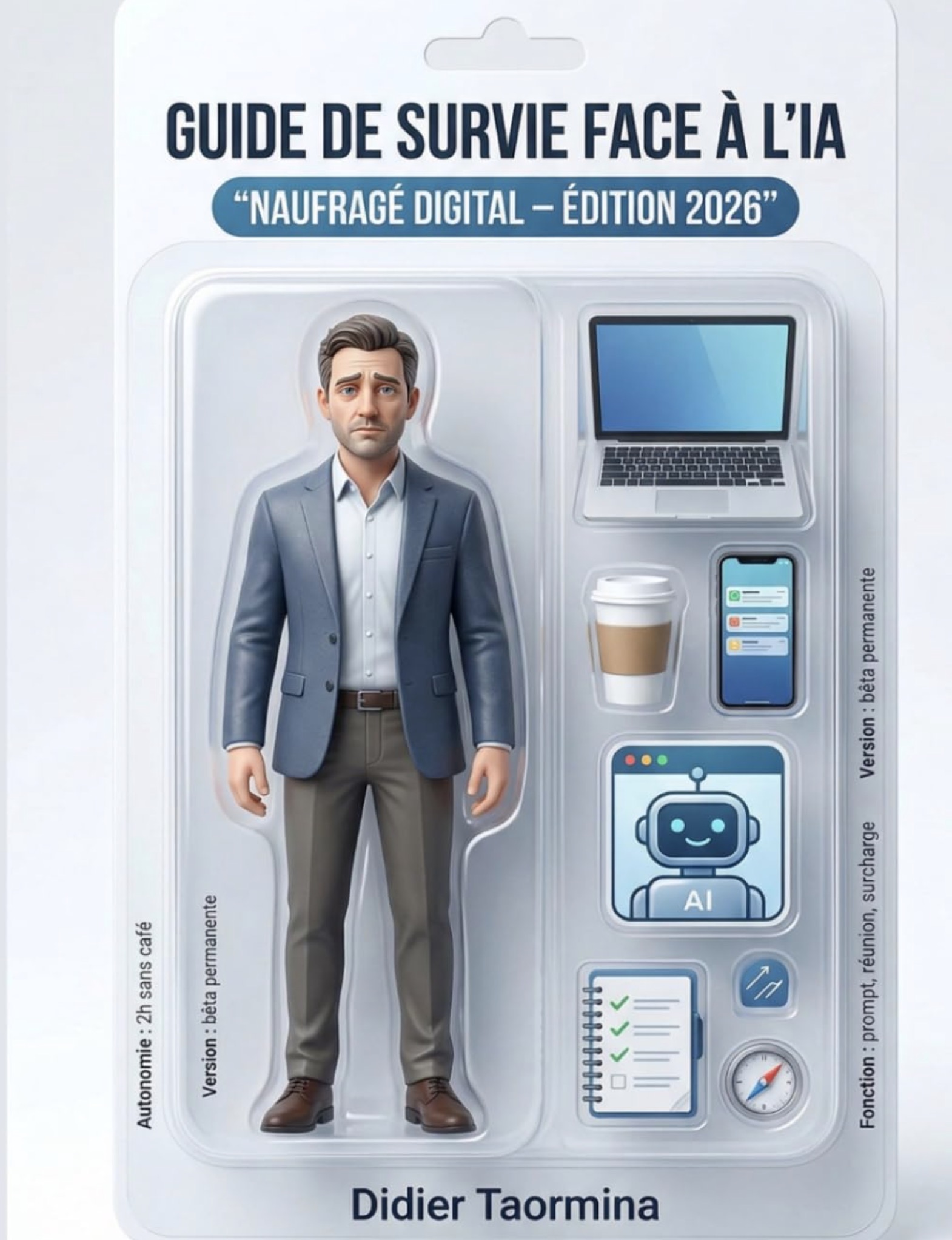 Couverture recto — Guide de survie face à l'IA - NAUFRAGÉ DIGITAL ÉDITION 2026